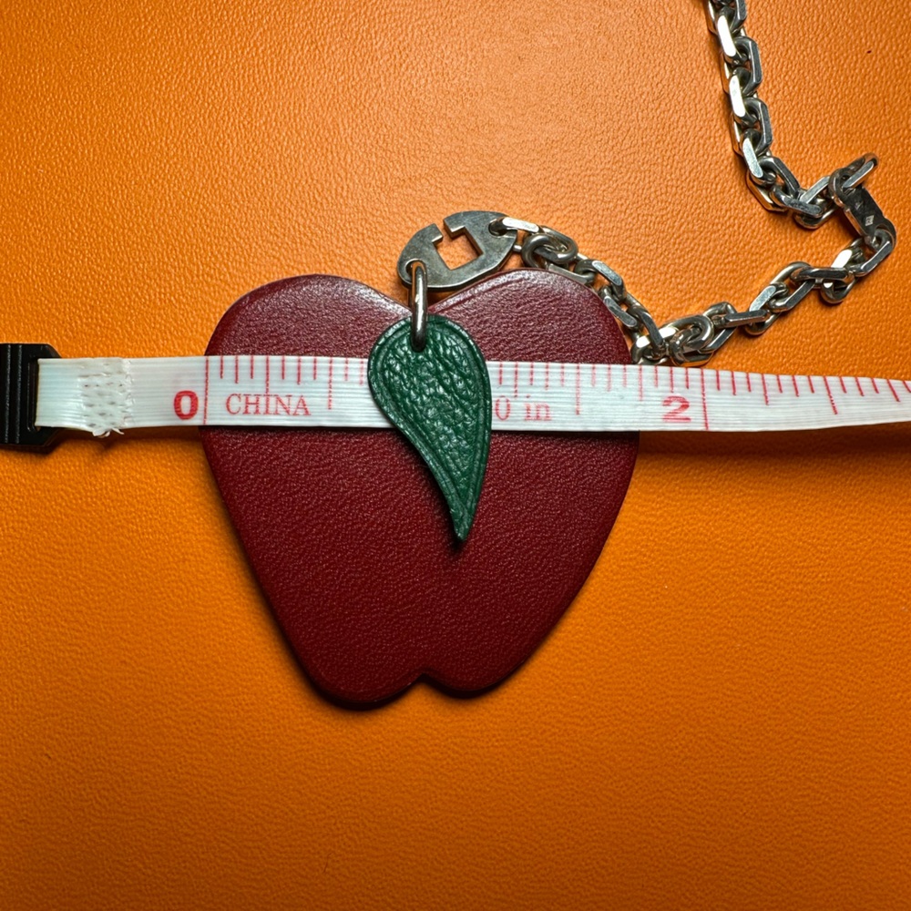 Hermes Apple charm .925 silver/sterling silver chain great for your Birkin Kelly - Picture 8 of 13